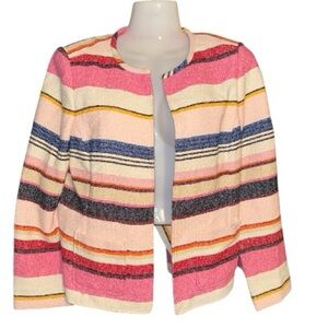 Kate Spade Berber Stripe Collarless Blazer Jacket
